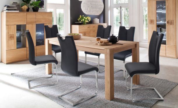 Freischwinger Leder schwarz