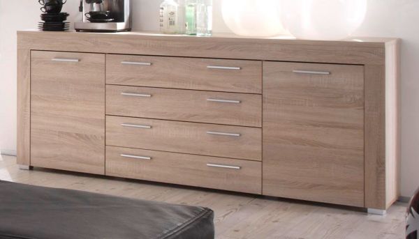 Wohnzimmer: Sideboard Boom Sonoma Eiche hell, sgerau (176x79 cm)
