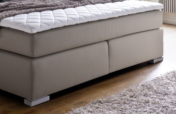 Boxspringbett Isabelle 160 x 200 cm Leder Optik muddy Taschenfederkern Matratze