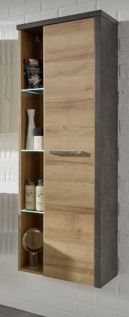 Badezimmer: Hngeschrank Bay Eiche Riviera, Beton grau (48 x 160 cm)