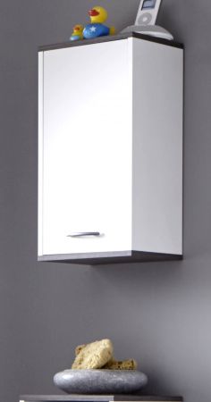 Badezimmer Hngeschrank California in wei und Sardegna grau Rauchsilber Badschrank 32 x 60 cm