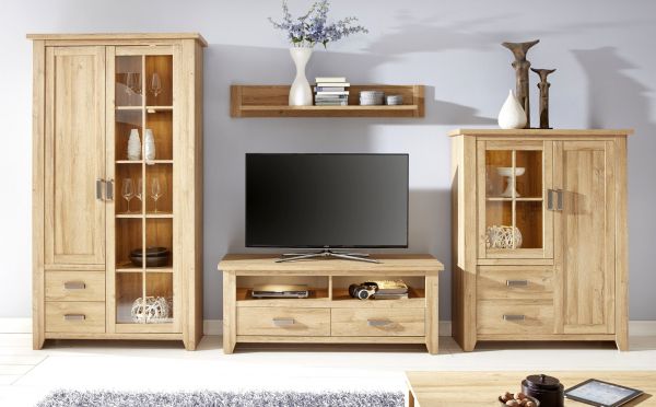 Vitrinenschrank in Eiche Alteiche 113x206 cm Vitrine Canyon