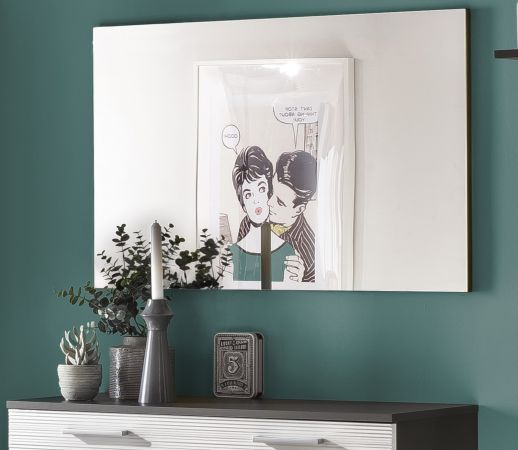 Garderobenspiegel Flur Wandspiegel grau 91 x 60 cm Smart