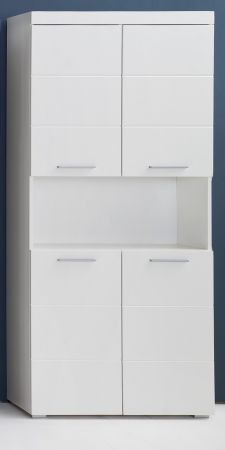 Badezimmer Hochschrank Amanda in wei Hochglanz Badschrank 73 x 190 cm