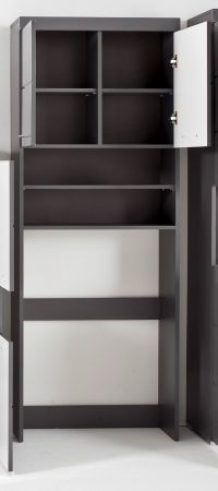 Waschmaschinenschrank Amanda in grau Hochglanz - Waschmaschinen berbau 63 x 187 cm