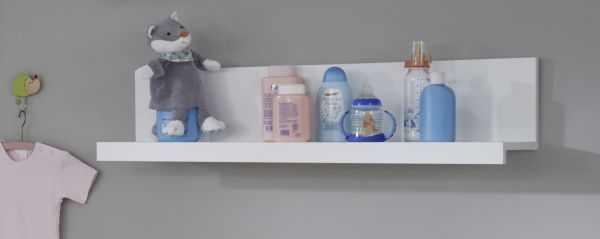 Babyzimmer Wandregal Ole in wei 90 x 23 cm zu Wickelkommode
