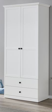 Flurgarderobe Baxter in wei Landhaus Schuh- / Garderobenschrank 81 x 196 cm