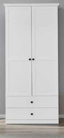 Flurgarderobe Baxter in weiß Landhaus Schuh- / Garderobenschrank 81 x 196 cm Flurgarderobe Baxter in weiß Landhaus Schuh- / Garderobenschrank 81 x 196 cm