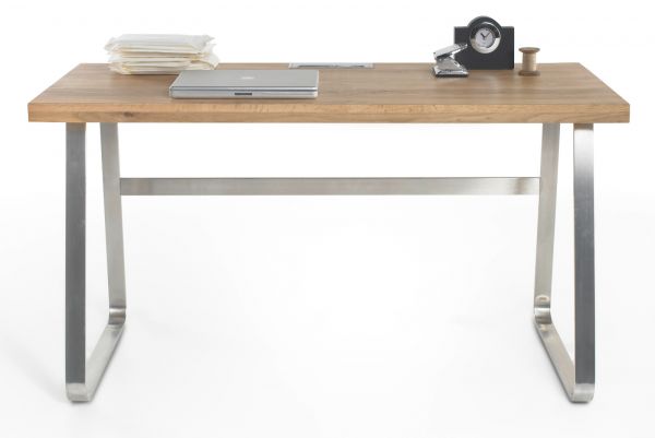 Schreibtisch Beno in Asteiche massiv gelt Laptoptisch fr Homeoffice und Bro 140 x 60 cm