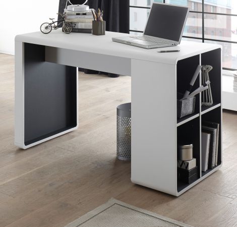 Schreibtisch Tadeo in wei matt und Anthrazit Laptoptisch fr Homeoffice und Bro 119 x 59 cm