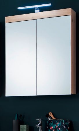 Badezimmer Spiegelschrank Amanda in Eiche Dekor Badschrank 2-trig 60 x 77 cm