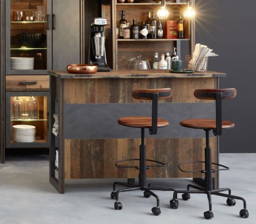 Bar Prime in Old Used Wood Design mit Matera grau 140 x 105 cm