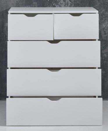 Schubkastenkommode Basix wei 80 x 101 cm mit 5 Schubksten
