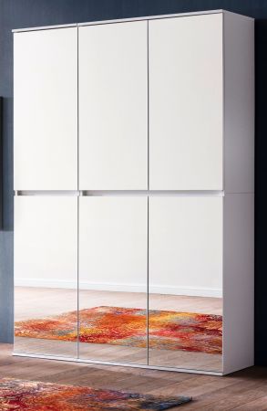 Garderobenschrank mit Spiegel Mirror in wei mit Spiegeltren - Schuhschrank 111 x 191 cm