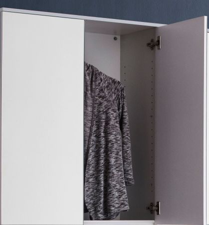 Garderobenschrank mit Spiegel Mirror in wei mit Spiegeltren - Schuhschrank 111 x 191 cm