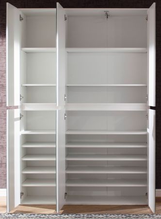 Garderobenschrank mit Spiegel Mirror in wei mit Spiegeltren - Schuhschrank 111 x 191 cm