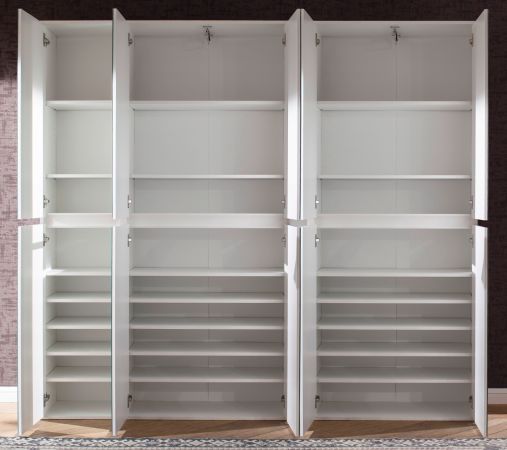 Garderobenschrank mit Spiegel Mirror in wei mit Spiegeltren - XXL Mehrzweckschrank 185 x 191 cm