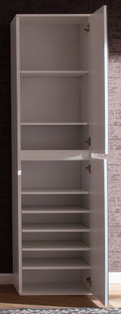 Garderobenschrank mit Spiegel Mirror in wei mit Spiegeltren - Schuhschrank 37 x 191 cm