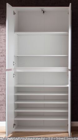 Garderobenschrank mit Spiegel Mirror in wei mit Spiegeltren - Schuhschrank 74 x 191 cm