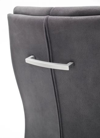 2 x Stuhl Salva in Schwarz Vintage und Edelstahl Freischwinger Luxus Komfortsitz Esszimmerstuhl 2er Set