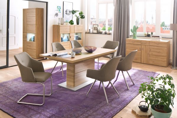 2 x Stuhl Madita Taupe 4-Fuß Kunstleder