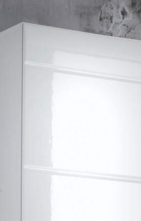 Badezimmer Hochschrank Skin in wei Hochglanz 30 x 182 cm