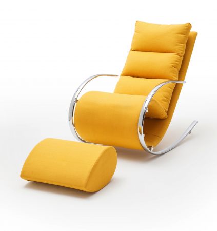 Relaxsessel York gelb mit Hocker
