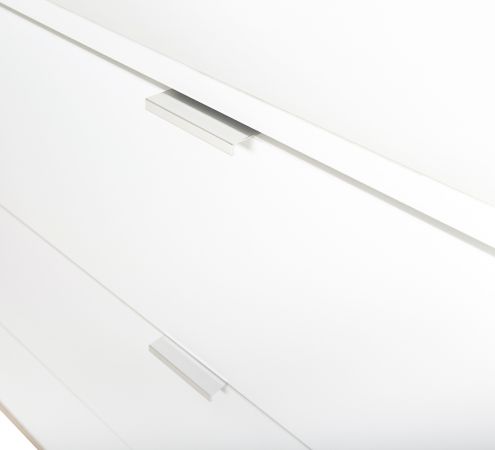 Vitrine Gteborg in matt wei mit Sonoma Eiche massiv Vitrinenschrank skandinavisch 100 x 186 cm