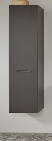 Badezimmer Hochschrank One in grau matt Lack Badschrank mit Spiegel innen 35 x 160 cm Badmbel