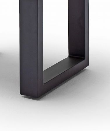 Couchtisch Cartagena in Akazie massiv Walnussfarben lackiert Beistelltisch mit Metallgestell anthrazit 110 x 70 cm Kufentisch