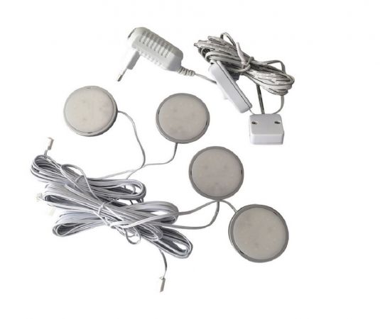 Unterbauspot LED Licht blau 4er Set M�belleuchte Unterbauleuchte