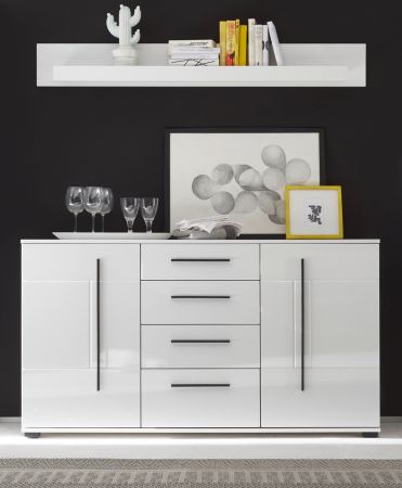 Sideboard Design-D in Hochglanz wei Kommode 150 x 86 cm Anrichte