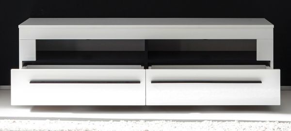 TV-Lowboard Design-D in Hochglanz wei TV-Unterteil 180 x 47 cm