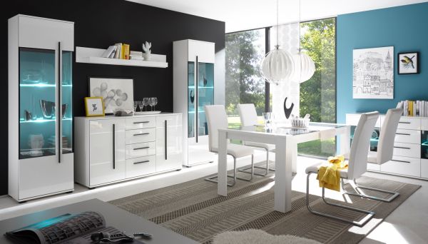 Wandboard Design-D in Hochglanz wei Wandregal 150 x 20 cm