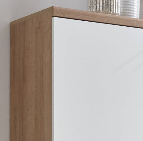 Wohnwand Helge in wei und Eiche Riviera Schrankwand skandinavisch 3-teilig 337 x 197 cm