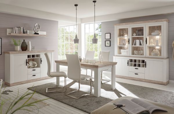 Sideboard Rovola in Pinie wei / Oslo Pinie Landhaus Kommode 168 x 104 cm