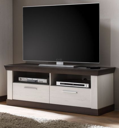 TV-Lowboard Corela in Pinie wei und Wenge Landhaus TV-Unterteil 135 x 51 cm