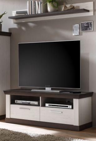 TV-Lowboard Corela in Pinie wei und Wenge Landhaus TV-Unterteil 135 x 51 cm