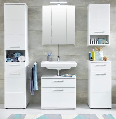 Badezimmer Hngeschrank Monte in wei Hochglanz Badschrank hngend 37 x 76 cm