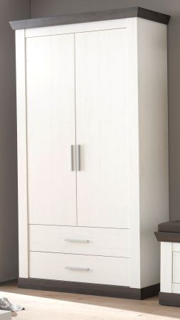 Garderobenschrank Corela in Pinie wei und Wenge Landhaus Garderobe oder groer Schuhschrank 107 x 201 cm