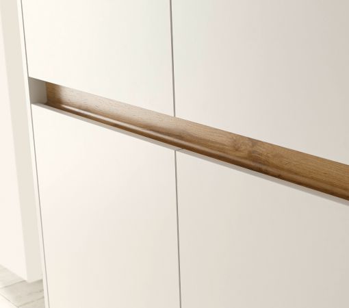 TV-Lowboard Center in wei und Wotan Eiche TV-Unterteil 220 x 40 cm TV-Board XL
