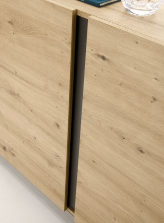 Vitrine Louna in Eiche Artisan und Graphit grau Wohnzimmer Vitrinenschrank hngend 97 x 83 cm Hngeschrank