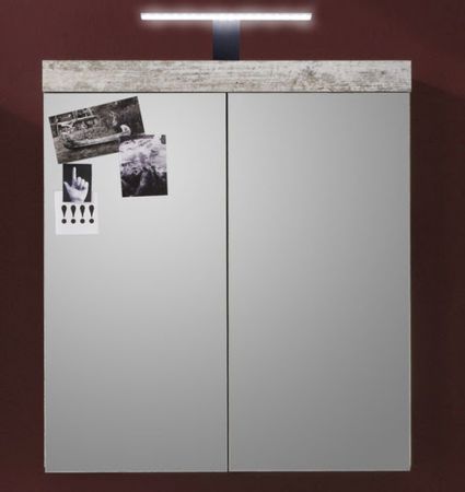 Badezimmer Spiegelschrank Cancun in Canyon Pinie wei� Shabby Chic Badschrank 2-t�rig 72 x 79 cm