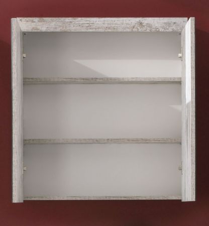 Badezimmer Spiegelschrank Cancun in Canyon Pinie wei� Shabby Chic Badschrank 2-t�rig 72 x 79 cm