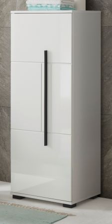 Badezimmer Midischrank Design-D in wei Hochglanz Badmbel Kommode 45 x 120 cm