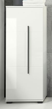 Badezimmer Midischrank Design-D in wei� Hochglanz Badm�bel Kommode 45 x 126 cm