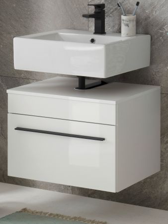 Waschbeckenunterschrank Design-D in wei Hochglanz Badschrank hngend 60 x 44 cm