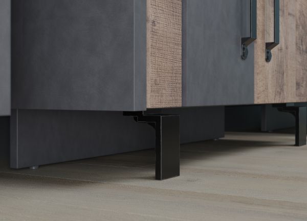 Schuhschrank Otis in Eiche Tabak und Matera grau Flur Diele Kommode 83 x 96 cm