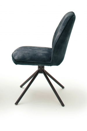 2 x Stuhl Ottawa in petrol Vintage Velours-Optik Esszimmerstuhl 2er Set mit Komfortsitzhhe