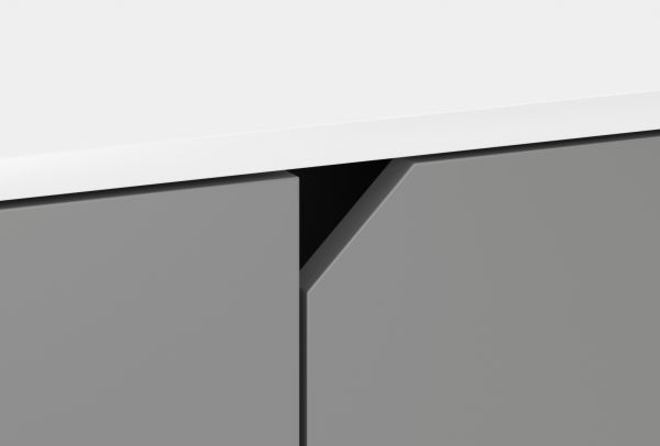 TV-Lowboard Edos in grau und wei TV-Unterteil in Komforthhe 140 x 70 cm